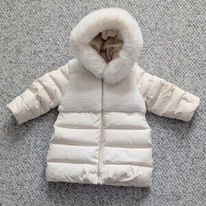 NWOT Comfy Cozy w/Style Absorba Cream Puffer Jacket (36 Months)w/Faux-Fur & Hood